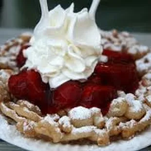 Funnel Cake with Fruit Topping