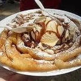 Funnel Cake with Ice Cream
