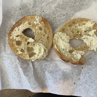 bagel with "cream cheese"