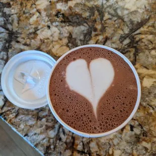 Amazing hot chocolate homemade dark roast with almond milk - customized to my specifications! Delish!