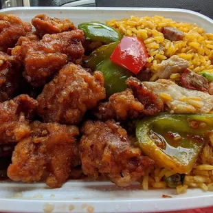 Amazing Chicken with house fried rice