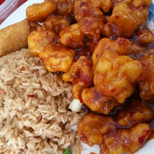 General Tso chicken lunch