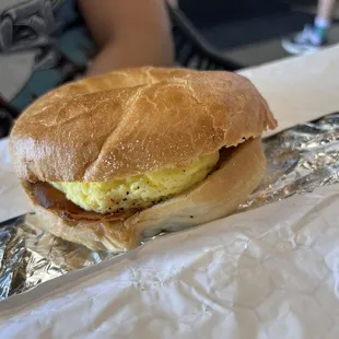 Bagel egg bacon and cheese