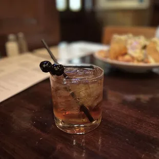 a drink on a table