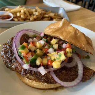 Caribbean Jerk Chicken Sandwich. Juicy and flavorful. Fragrant and spicy. Will return to Nine Giant for this.