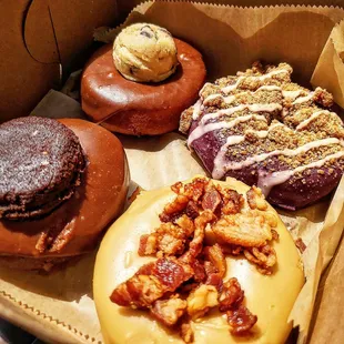 food, dough desserts, donuts