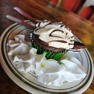 The Bomb Cupcake, with Bailey's Irish cream icing. I only got one bite,  because my wife wolfed it down. It was really yummy too!