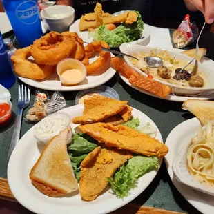 Perch and bluegill fish dinner.