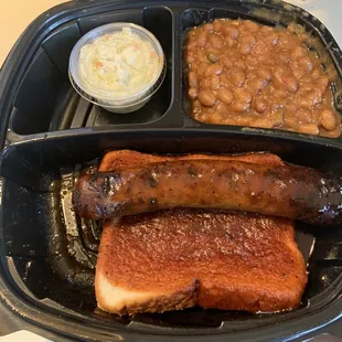 two hot dogs and baked beans