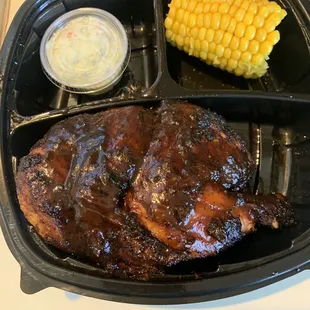 ribs and corn on the cob