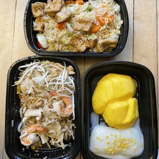 a variety of food in plastic containers