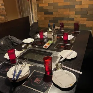 a table set for a meal