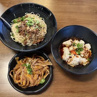 Pig ear, handmade wonton in chili oil, nine way noodle - IG @bougiefoodieboi