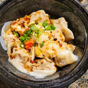 Handmade Wontons in Chili Oil