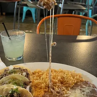 a plate of mexican food