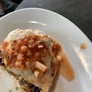 What's left of a super burrito