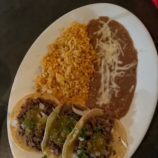a plate of mexican food