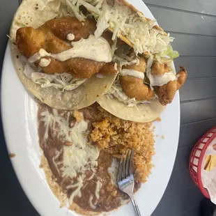 Gringo taco, shrimp taco, and fish taco all very good.