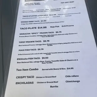menu