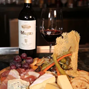 a wine and cheese board