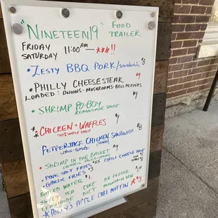Food Truck Menu