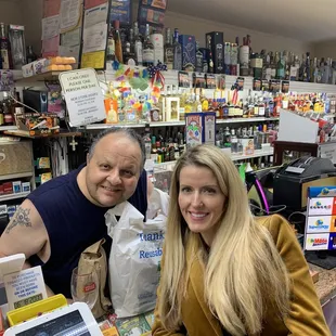 a man and a woman in a store