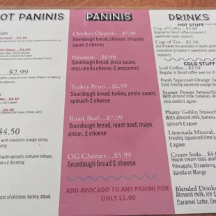 the menu