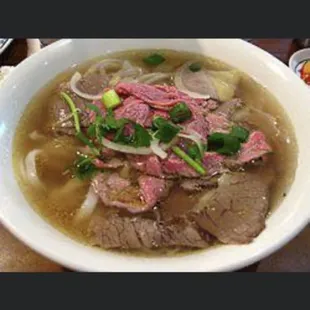 Pho Tai !! Our broth are cook/ simmer with Beef bone marrow !!
