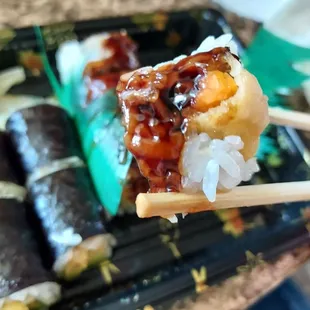 OMG The sweet potato rolls were SO good! Tempura inside a great surprise.