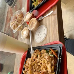 Chicken and shrimp bowls