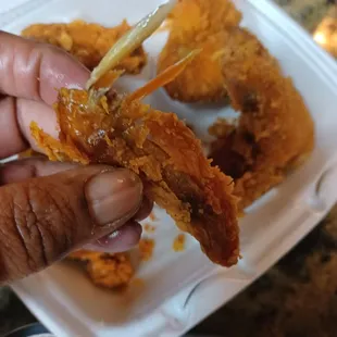 Dry hard wings.