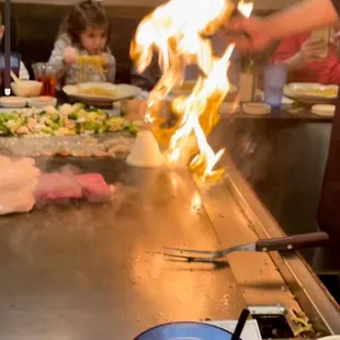 Fire hibachi style