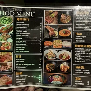 Karaoke room food menu.