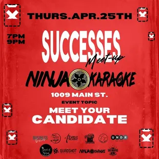 SUCCESSES MEET UP 
4/25/24
join us for Aprils edition and meet local entrepreneurs and some candidates that are running for city council.