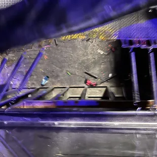 random hole on a trampoline missing the cables