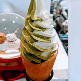 Matcha + Vanilla Swirl Soft Serve