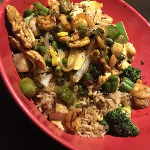 a bowl of rice and vegetables