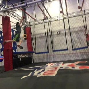 Ninja warrior obstacles at Ninja Nation