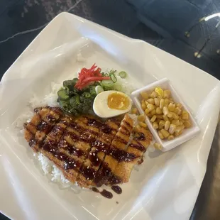 Katsu (fried chicken cutlet) don