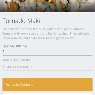 Tornado Maki description