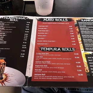 menu