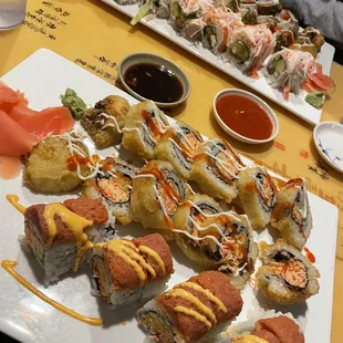 a variety of sushi