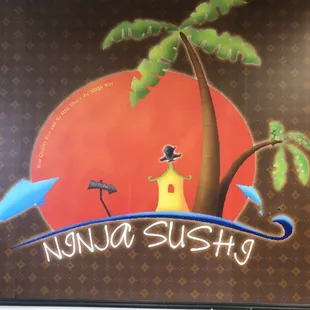 a mural on the wall of a restaurant