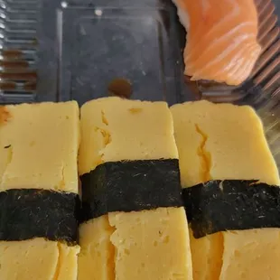 Salmon nigiri almost gone