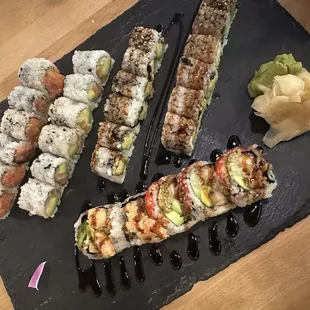 sashimi, sushi, sushi and sashimi, food