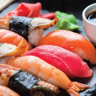 a variety of sushi