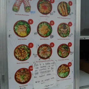 Menu board - more extensive menu on the counter at the order window.