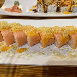 two plates of sushi