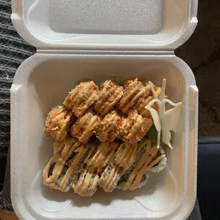 the inside of a styrofoam container