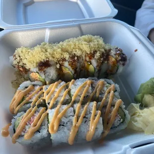 ninja crunch roll and spicy cali (SO YUMMYYYY)